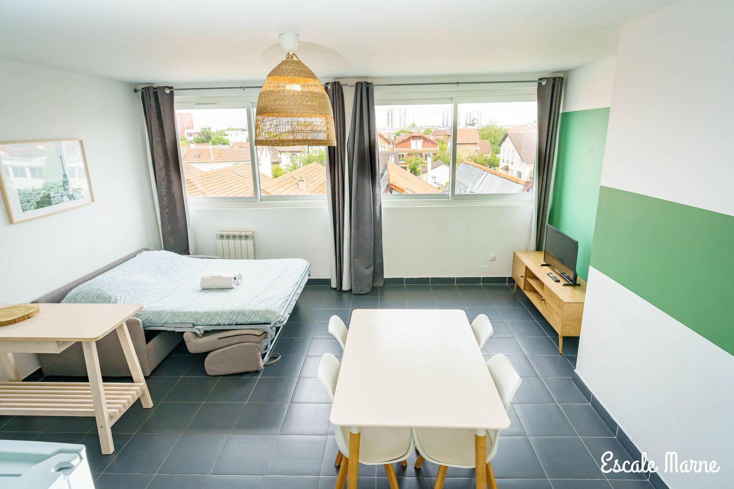 Escale-Marne Fr - 202 - Free Parking - Free Luggage Storage - All Equipped - Linen Included - Washing Machine - 10Mn Walk Metro 8 - Rer A - Panoramic View - From 1 To 14 Guests Maisons-Alfort Luaran gambar