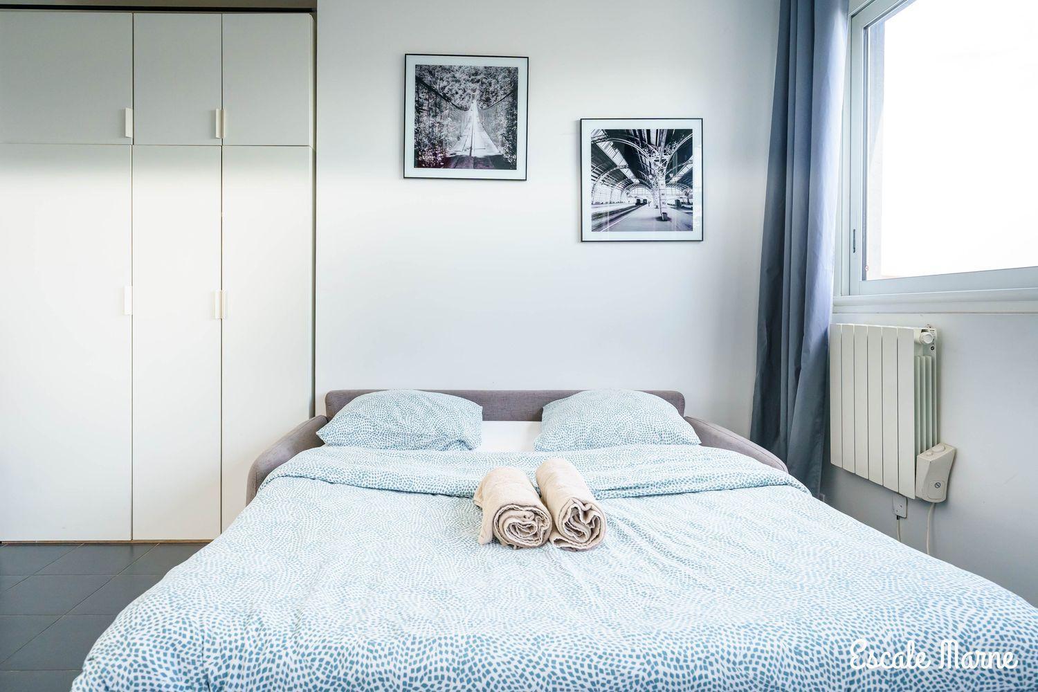 Escale-Marne Fr - 202 - Free Parking - Free Luggage Storage - All Equipped - Linen Included - Washing Machine - 10Mn Walk Metro 8 - Rer A - Panoramic View - From 1 To 14 Guests Maisons-Alfort Bilik gambar